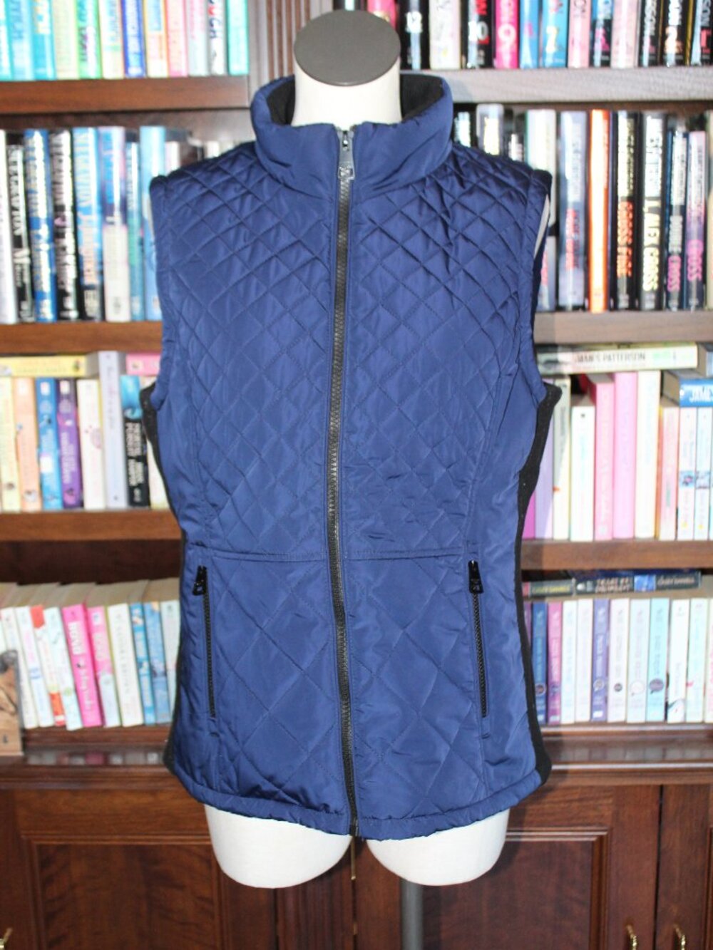 Andrew Marc Blue Quilted Puffy Vest